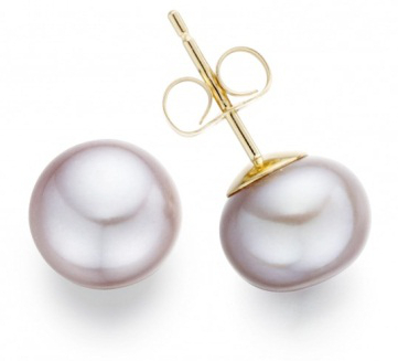 Pink Button Freshwater Pearl Stud Earrings